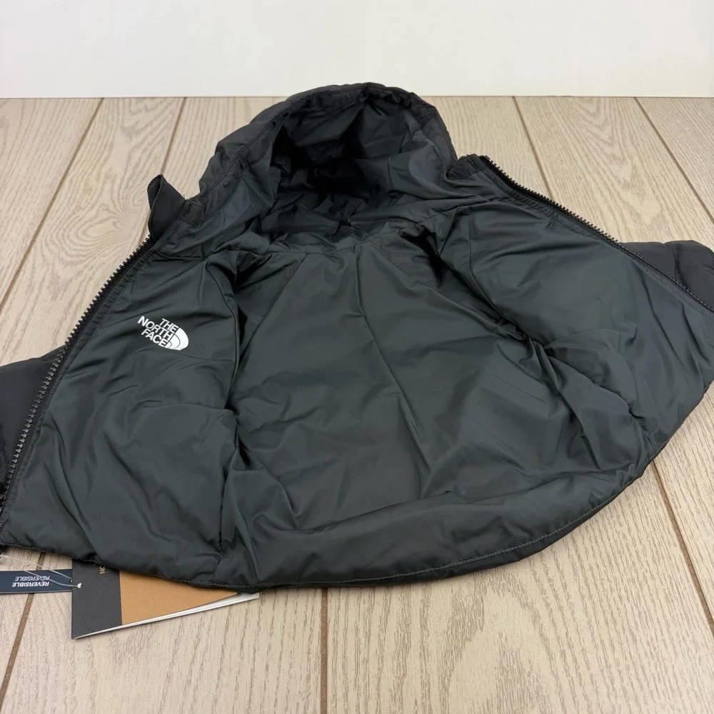 The North Face Baby Reversible Perrito Hooded Jacket 0-3M Baby Black/Grey $90 - Picture 3 of 11